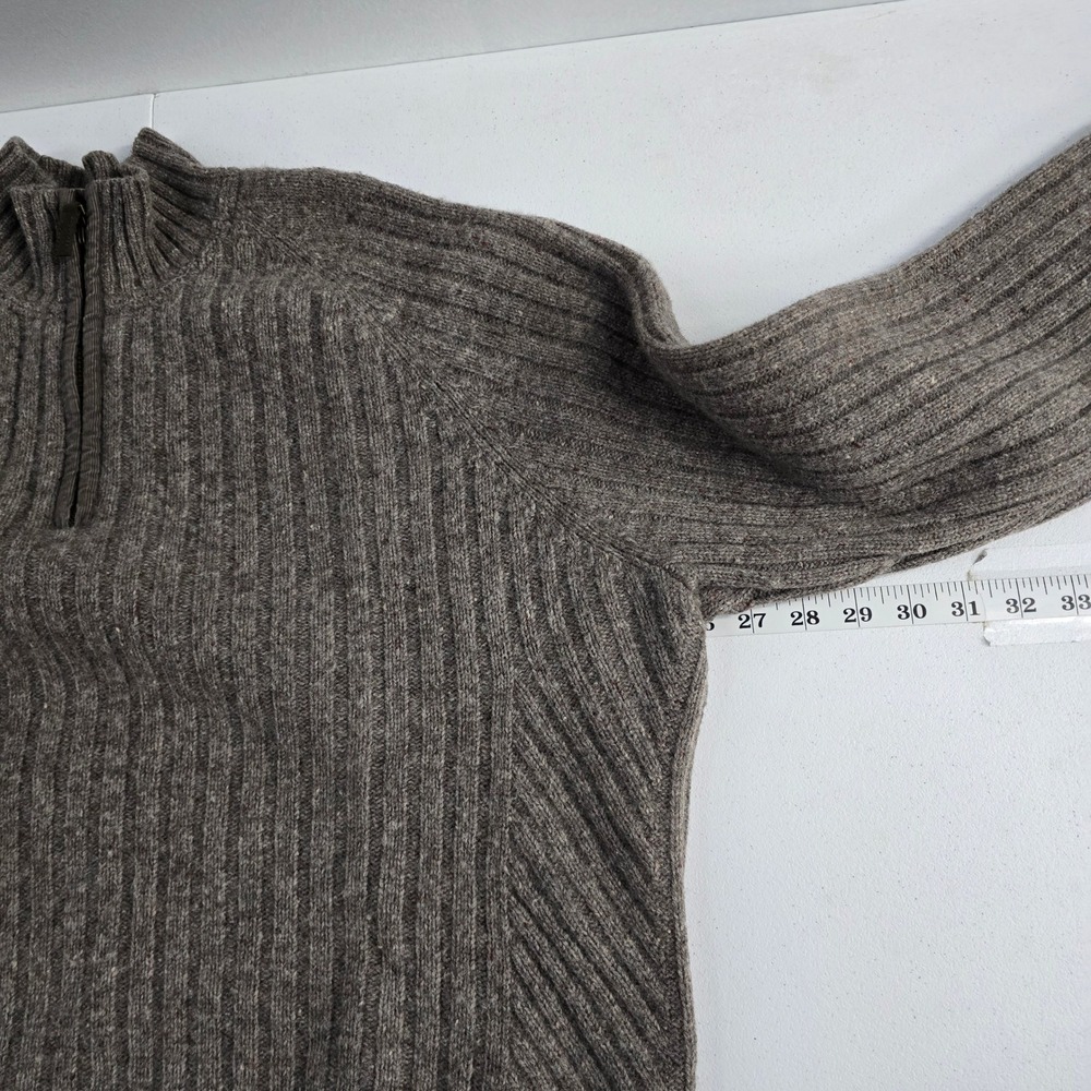 Eddie Bauer Mens Wool Blend Ribbed 1/4‎ Zip Mock Neck Sweater Pullover Large - Picture 3 of 6
